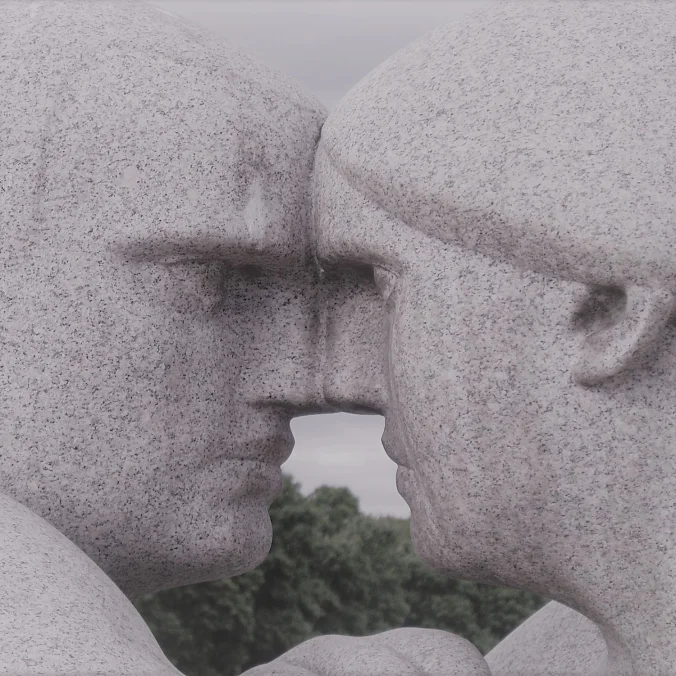 two heads touching foreheads logo of drier and associates